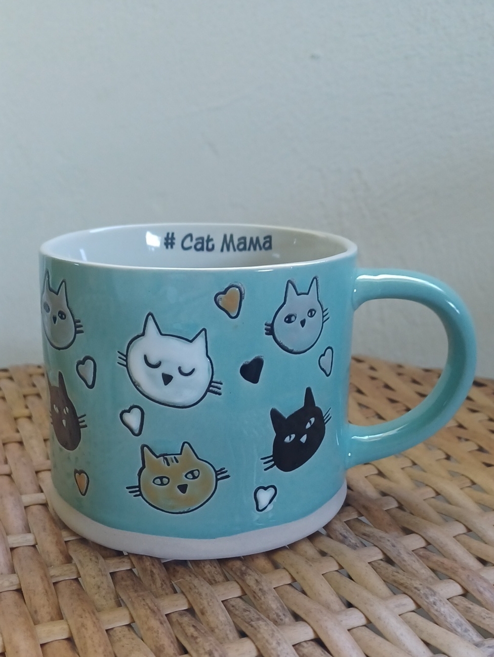 Cat Mama Ceramic Mug In Aqua By Spectrum Designz